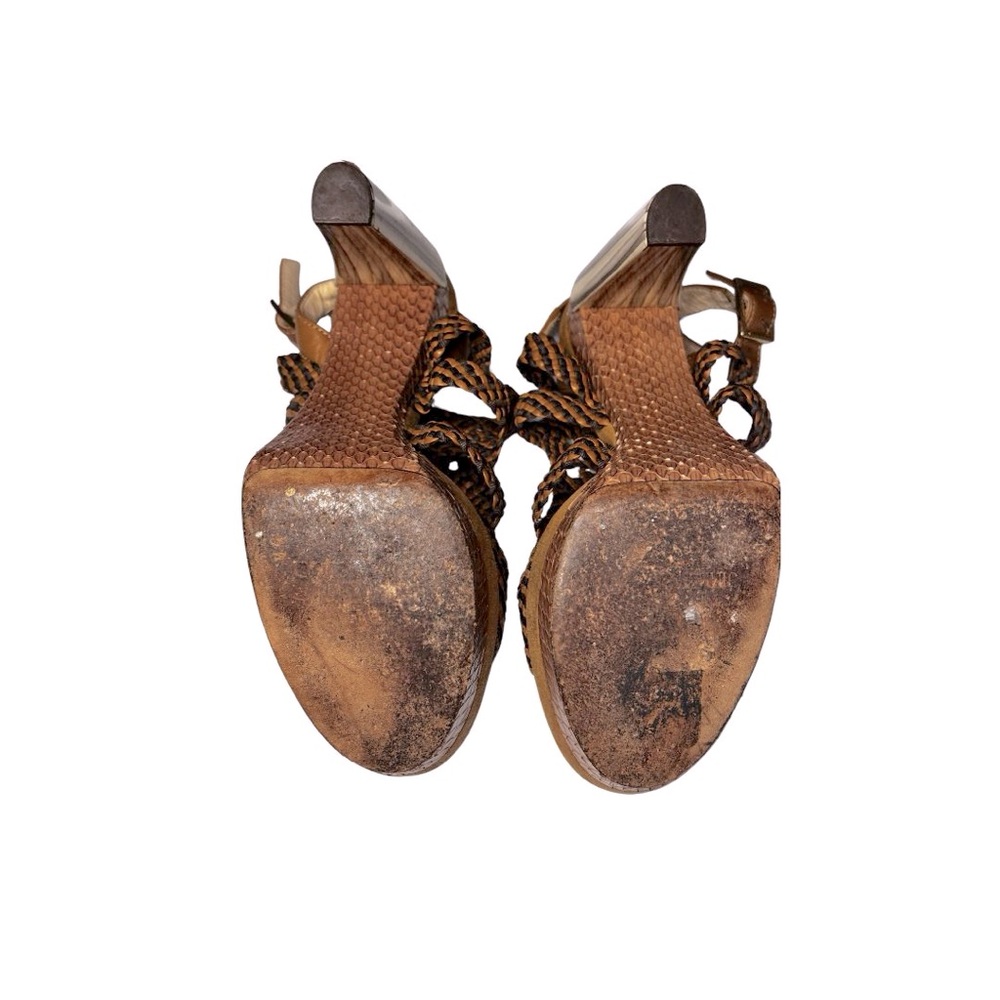 Jimmy Choo Brown Suede And Python Platform Heels - image 6